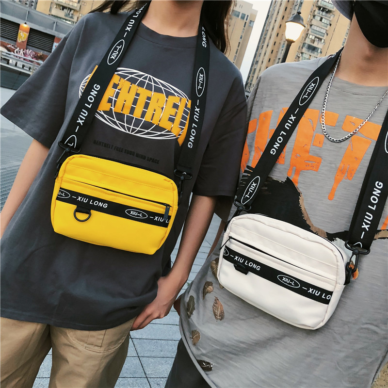Korean nylon Single Shoulder Messenger Bag Mini letter zipper small square bag