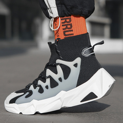 Autumn casual socks boys basketball shoes new 20 running high top color matching shoes