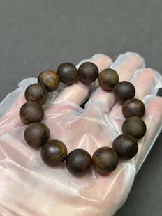 越南芽庄白奇楠沉香手串沉水级1.6cm白棋楠全品相满油38.5克