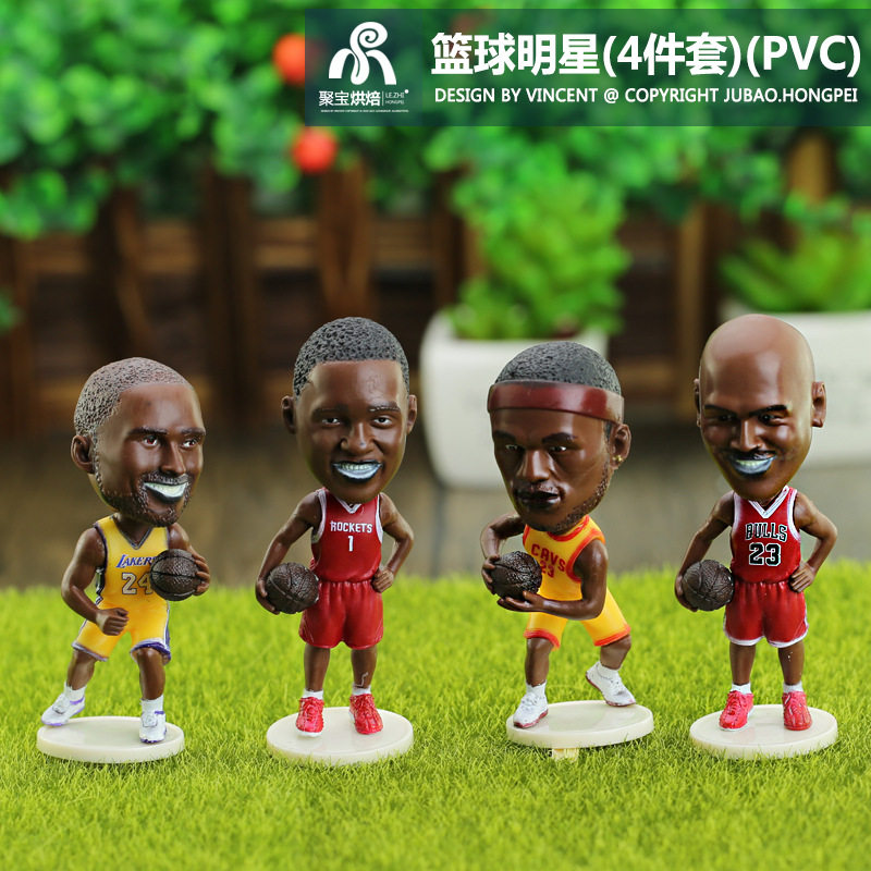 盲盒玩具汽车摆件篮球明星PVC公仔摆件蛋糕装饰生日NBA球星模型玩