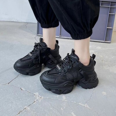 真皮厚底百搭显瘦舒适老爹鞋