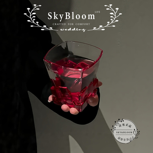 SkyBloom诗客玫红限定2025酒杯威士忌玻璃杯高级感轻奢洋酒杯礼物