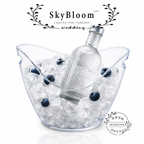 SkyBloom黑色透明半圆香槟冰桶