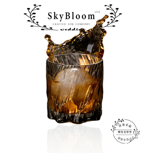SkyBloom诗客冰川威士忌杯酒杯子轻奢威士忌玻璃杯威士忌酒杯专用