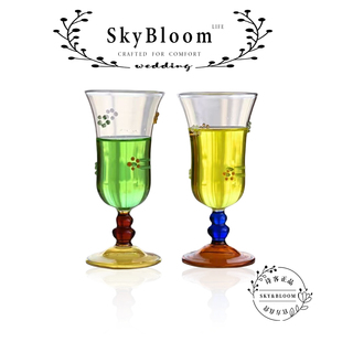 SkyBloom诗客香槟杯轻奢高档香槟高脚杯起泡酒杯子香槟杯一对家用