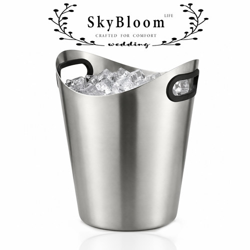 SkyBloom不锈钢带盖双耳提手冰桶
