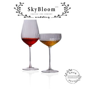 SkyBloom诗客轻奢高档精致高级感红酒杯套装高脚香槟水晶酒杯家用
