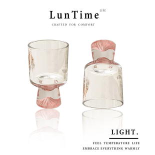 LunTime岁月高颜值轻奢高脚玻璃杯创意小众杯具饮品杯家用水杯