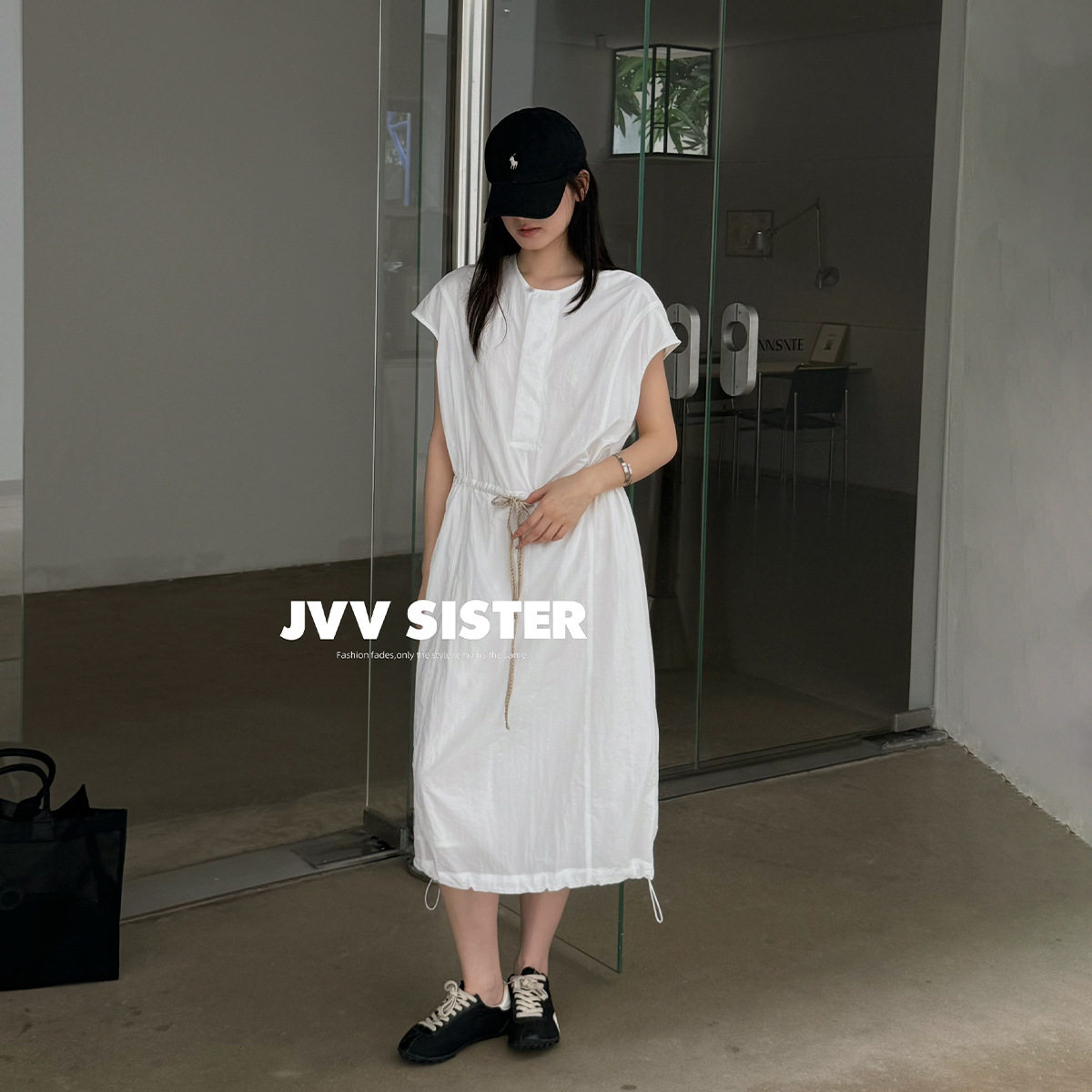 JVV十三行2026夏季新款日系极简长裙户外轻工装风休闲连衣裙01120