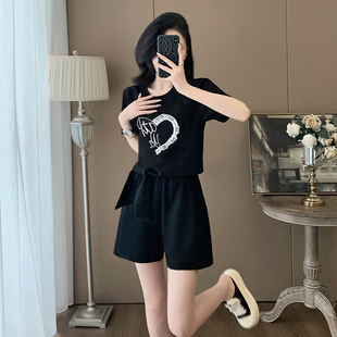 休闲套装女夏季2025新款时尚洋气时髦高级感小个子减龄穿搭一整套