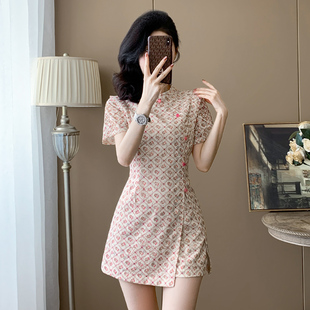 小个子2025夏季新款时尚套装女气质名媛高端精致绝美碎花连衣裙子