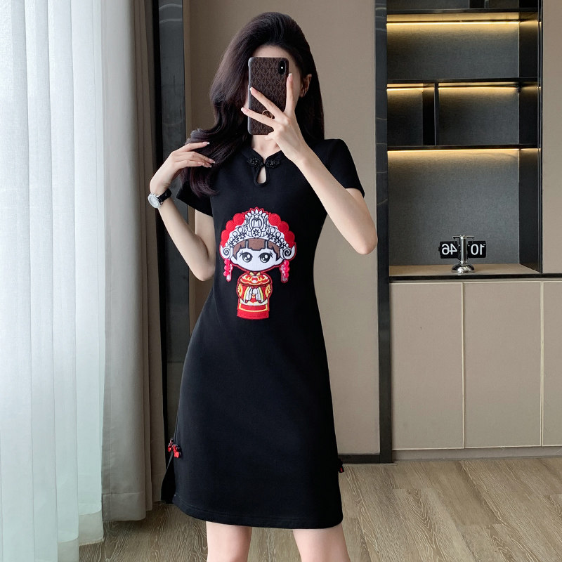 小黑裙中国风小个子裙子