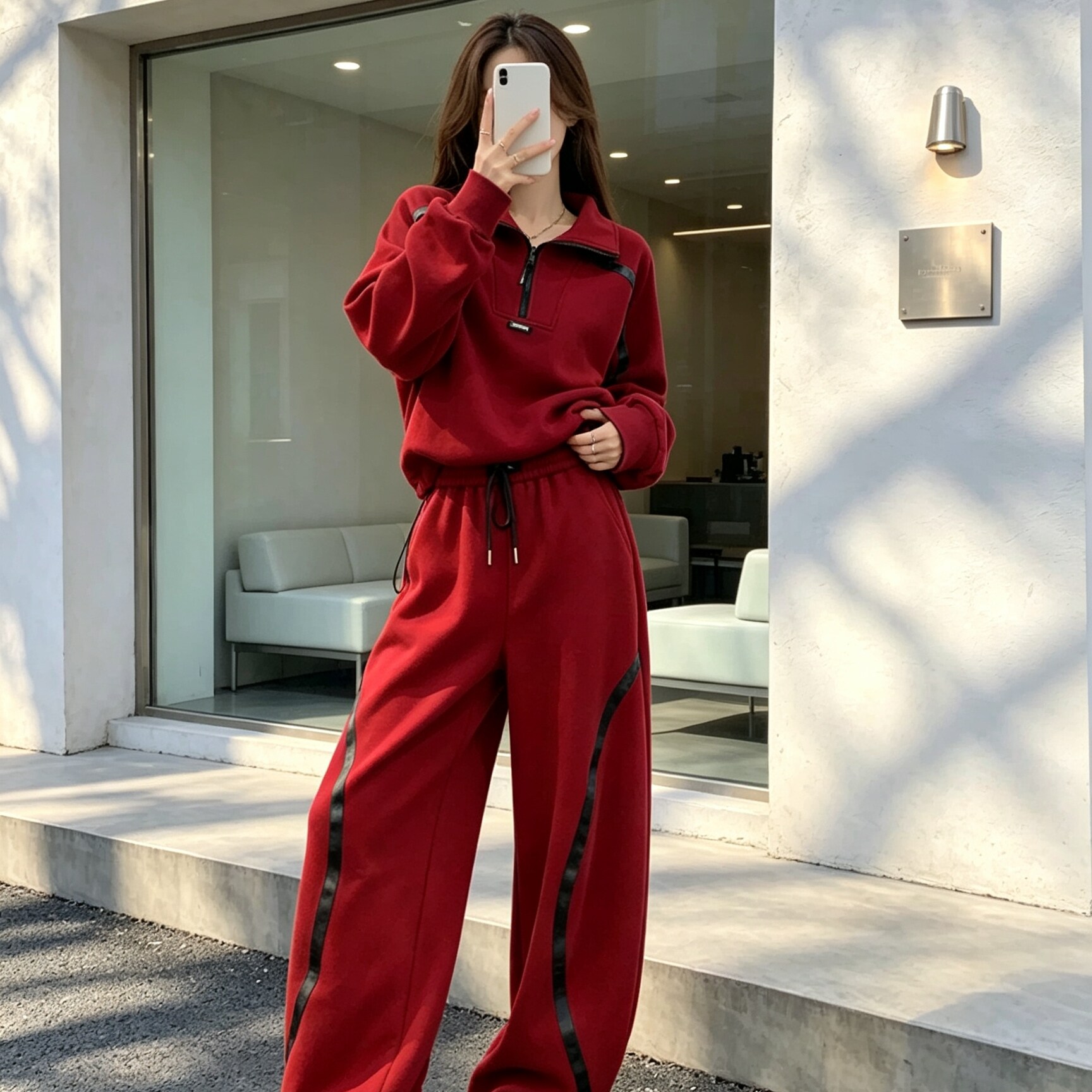 春秋女高级感卫衣阔腿裤两件套