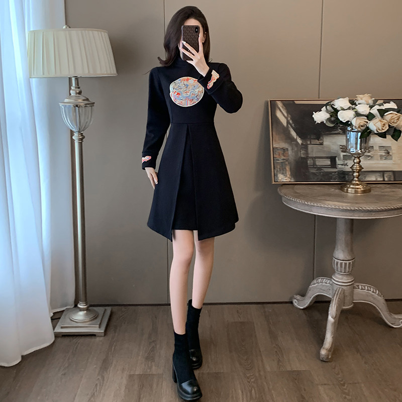 春季女装新中式国风唐装连衣裙女