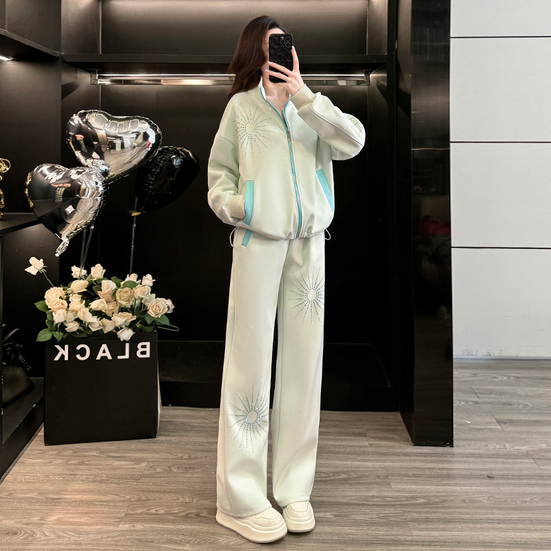 休闲运动套装女春秋时尚洋气时髦气质高级感穿搭卫衣阔腿裤两件套