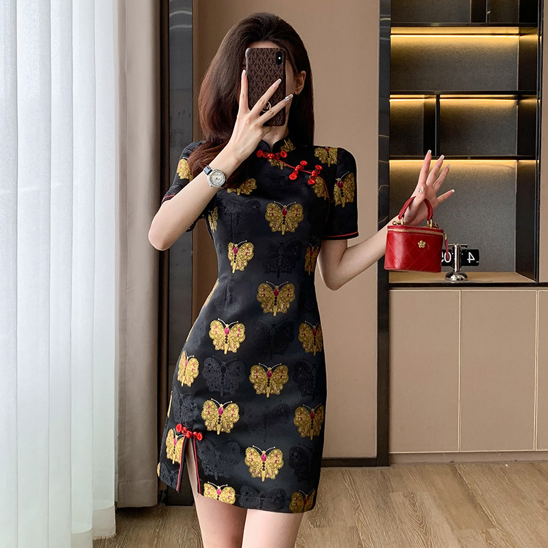 2026新款夏季国风新中式旗袍改良连衣裙高级感气质修身小个子裙子