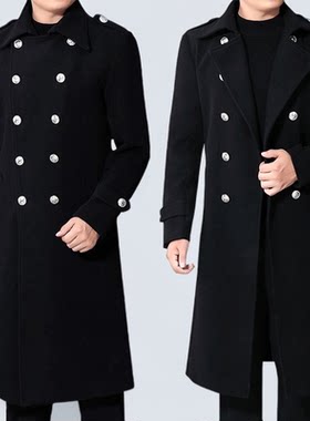 男长款过膝风衣保安工作服外套男