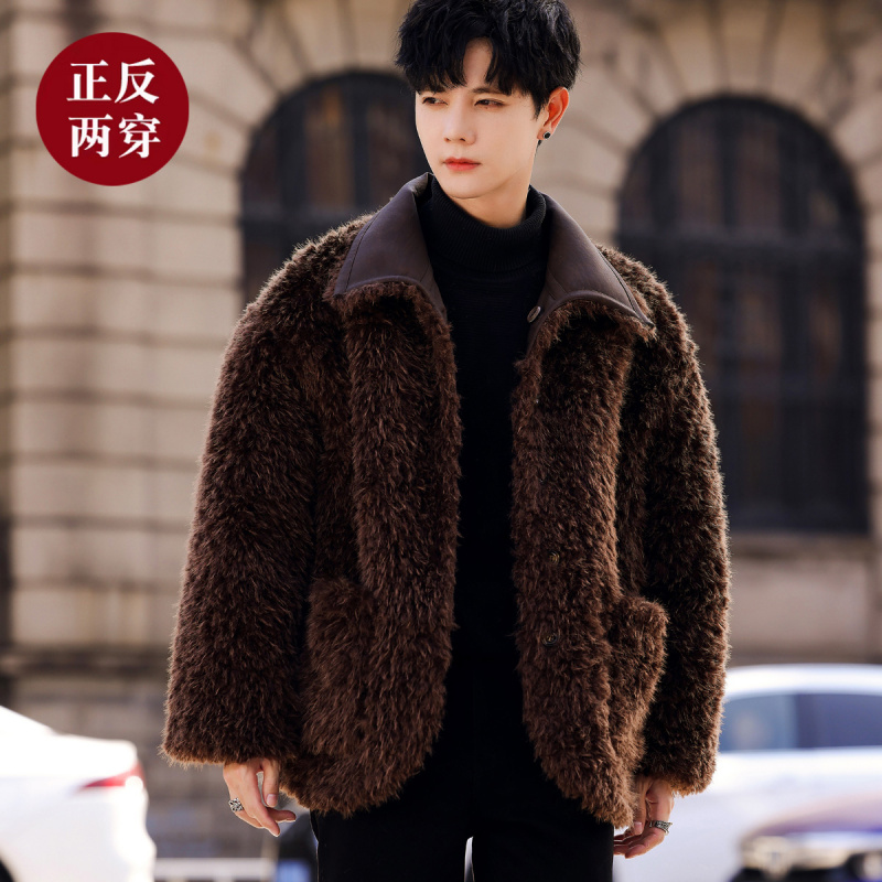 仕登尼皮毛一体男双面穿棉袄