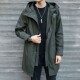 军风衣男士 冲锋衣夹克宽松加棉连帽大衣 2025新款 中长款 外套秋冬季