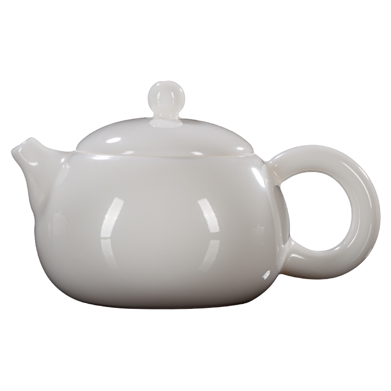 古垚/陳清宜手工德化白瓷茶壺羊脂釉陶瓷壺功夫單壺上釉壺/西施壺