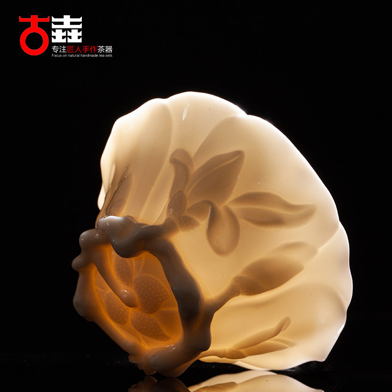 古垚/庄晓阳手工孩儿红茶杯白瓷品茗杯玉瓷主人杯送礼瓷/辛夷花杯