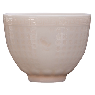 古垚/庄晓阳手工孩儿红心经杯白瓷茶杯窑变品茗杯陶瓷主人杯礼盒