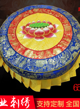 寺院用品红色黄色紫色拜垫套支持批量定制莲花图案礼佛拜垫登套子