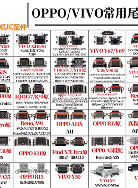 适用OPPO vivo Y75/85 X30/A32/V20 RENO4PRO/A96/A1K/R9尾插接口