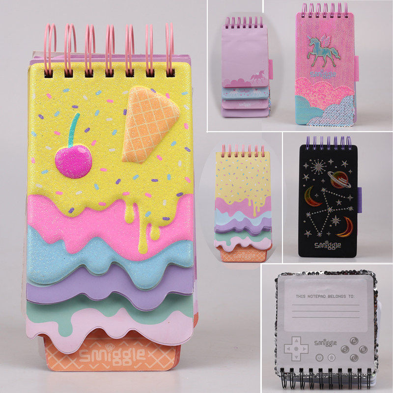 호주 SMIGGLE 어린이의 귀여운 스타일 소년 블랙 게임 콘솔 소녀 핑크 케이크 스타일 노트 패드
