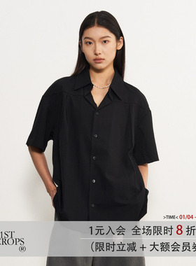 11st crops*cuban collar shirt 压褶垂坠感异形古巴领短袖衬衫