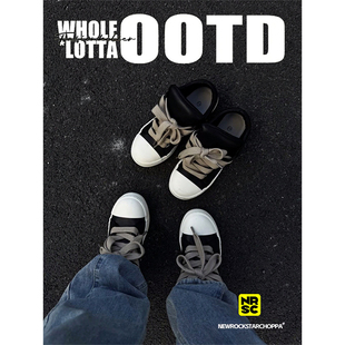 NewRockstarChoppa 高街RO胖丁面包鞋男秋冬厚底休闲Cleanfit板鞋