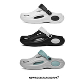 NewRockstarChoppa 厚底外穿防滑沙滩两用包头凉拖鞋 洞洞鞋 男夏季