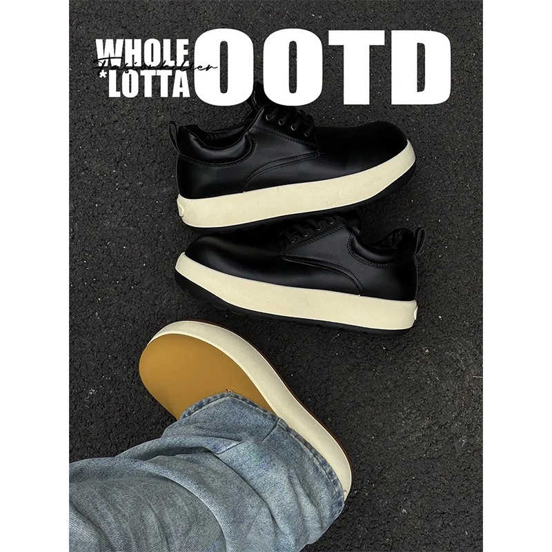 NewRockstarChoppaQ版丑萌厚底面包鞋男秋冬休闲百搭学生大头板鞋