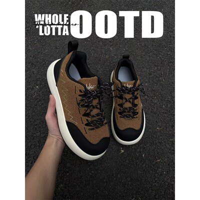 NewRockStarChoppa 春季新款厚底增高面包鞋男潮休闲运动丑萌板鞋