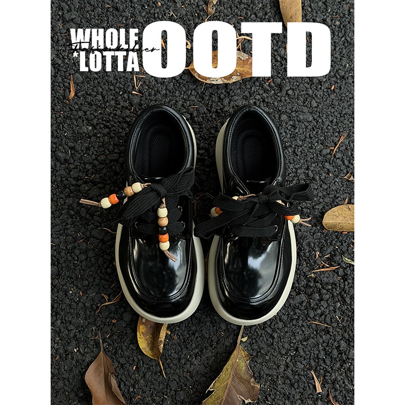 NewRockstarChoppa 秋冬小众串珠面包鞋男潮百搭厚底低帮休闲板鞋