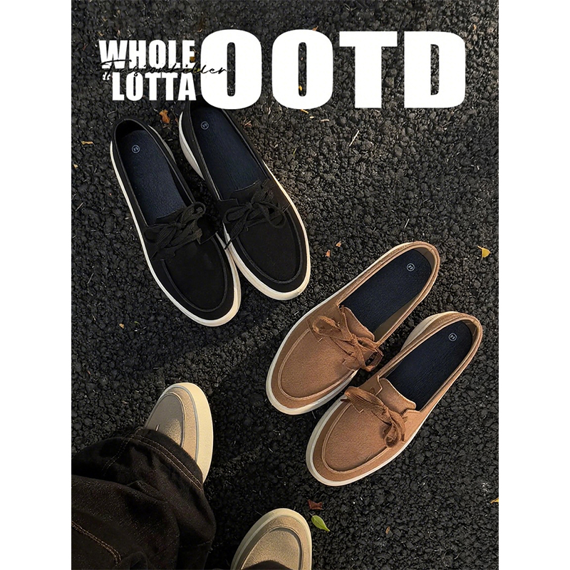 NewRockstarChoppa 男鞋秋冬一脚蹬休闲老钱风乐福鞋懒人平底板鞋