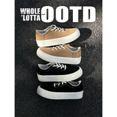 NewRockstarChoppa 秋冬百搭学生休闲鞋 小众厚底低帮帆布板鞋 男款