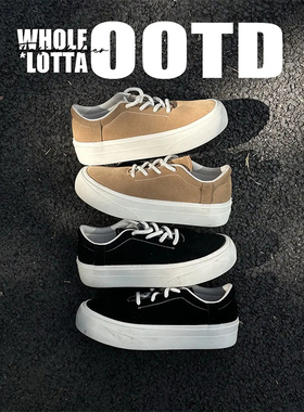 NewRockstarChoppa 小众厚底低帮帆布板鞋男款秋冬百搭学生休闲鞋