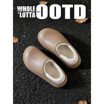 NewRockstarChoppa 冬季厚底勃肯棉拖鞋男款外穿加绒保暖包头棉鞋