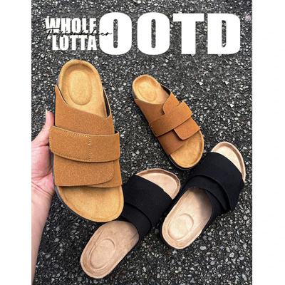 NewRockstarChoppa 复古软木勃肯拖鞋男夏季沙滩外穿防滑一字凉拖