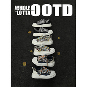 NewRockStarChoppa小众贝壳头板鞋 男潮ins港风厚底休闲学生帆布鞋