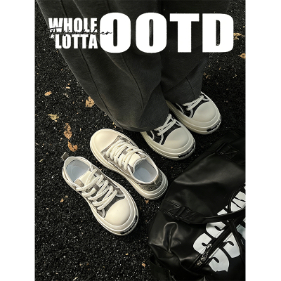 NewRockStarChoppa 厚底增高翘头帆布鞋男款春季百搭休闲运动板鞋