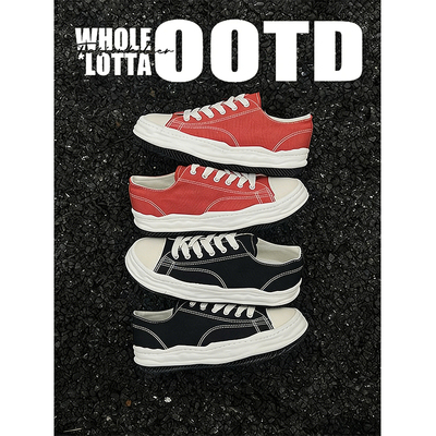 NewRockStarChoppa 小众厚底增高帆布鞋男款春季百搭休闲溶解板鞋