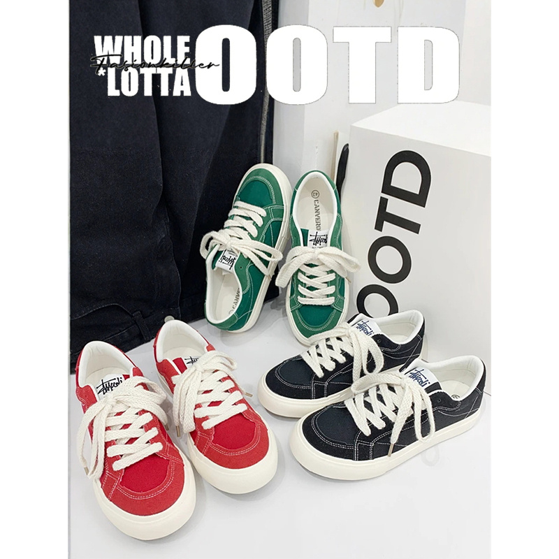 NewRockStarChoppa 夏季透气帆布鞋男款韩版潮流低帮经典休闲板鞋