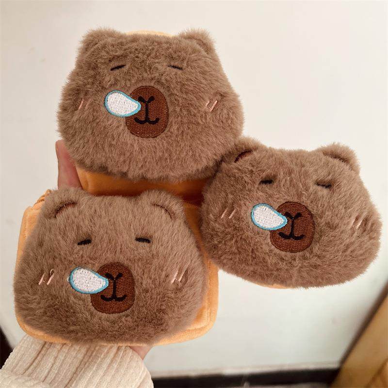 流鼻涕卡皮巴拉方形毛绒零钱包可爱少女心便携式小卡包圆形耳机包,节庆用品/礼品,创意零钱包,淘宝优惠券,粉丝福利购,淘宝优惠卷