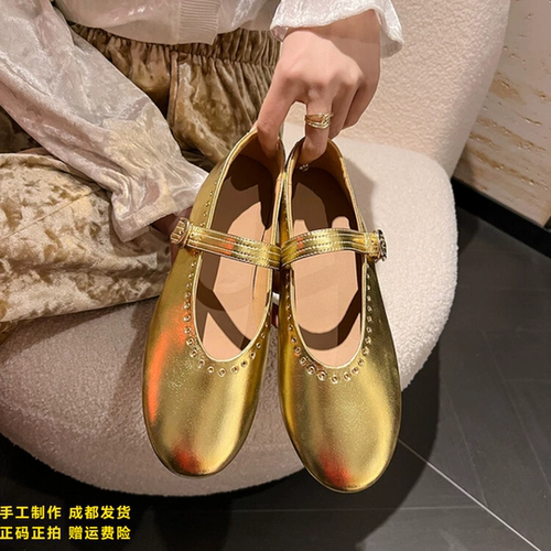 L'avance牛皮玛丽珍2026秋款高品质女鞋巨舒适纯皮单鞋平跟小皮鞋