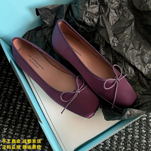 L'avance沙丁布芭蕾鞋2026秋高品质女鞋巨舒适纯皮单鞋平底懒人鞋
