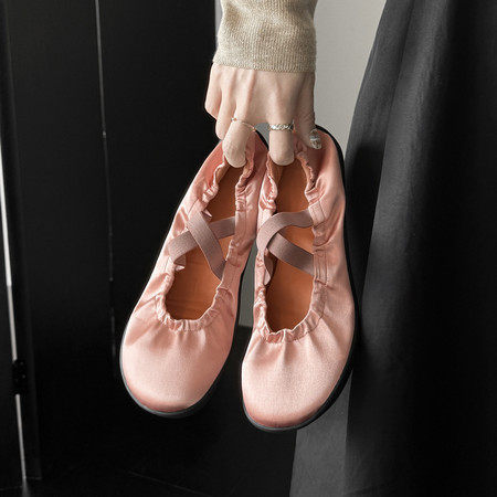 l'avance丝绸版显瘦芭蕾舞鞋2026款女法式复古交叉带单巨软单鞋3c,女鞋,深口单鞋,淘宝优惠券,粉丝福利购,淘宝优惠卷