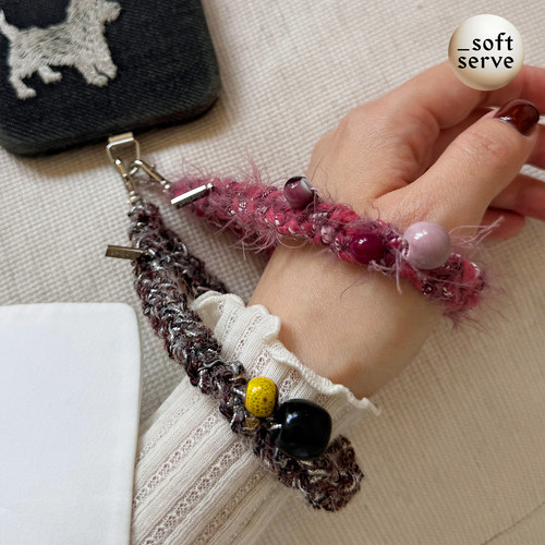 SoftServe柔软供应毛绒手机链绳