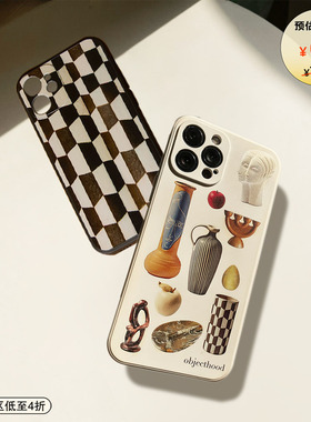 「objecthood」原创《做旧棋盘格》适用于iphone手机壳